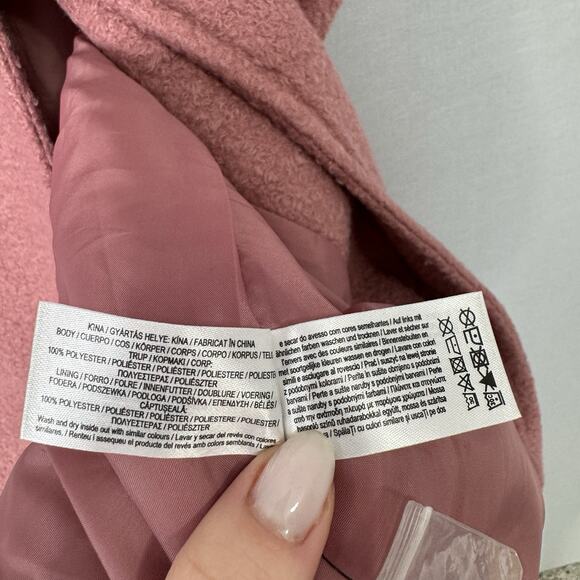 Primark x Rita Ora Womens Jacket S Pink Bounce Double Breasted Coat Long Line - Picture 15 of 15